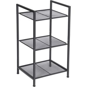 imageSONGMICS 5Tier Storage Rack Bathroom Shelf Extendable Plant Stand with Adjustable Shelf for Bathroom Living Room Balcony Kitchen Black UBSC35BK 118 x 15 x 504 InchesBlack