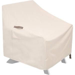 imageSONGMICS Patio Adirondack Chair Cover Heavy Duty Patio Chair Cover 600D Waterproof Protective Cover for Outdoor Garden Deep Seat Chair AntiFade 319 x 339 x 358193 Inches Beige UGCC007M01