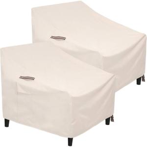 imageSONGMICS Patio Chair Covers Set of 2 Lounge Deep Seat Cover 600D Heavy Duty Outdoor Furniture Cover Waterproof and AntiFadeUGCC06EC