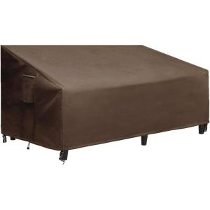 imageSONGMICS Patio Sofa Cover 600D 3Seater Bench Deep Chaise Lounge Protective Cover for Large Outdoor Garden Furniture Waterproof and AntiFade UGSC198BR