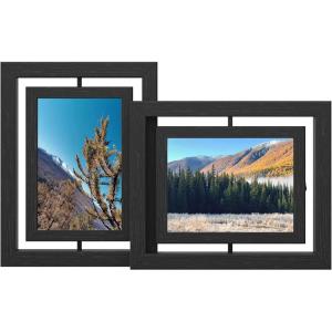 imageSONGMICS Picture Frames Set of 7 Pieces One 11 x 14 Inches Two 8 x 10 Inches Four 6 x 8 Inches with White Mat Real Glass for Multiple Photos Black URPF37BK5 x 7