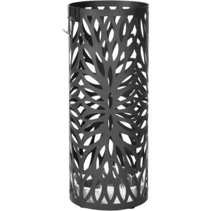 imageSONGMICS Umbrella Stand Umbrella Holder for Entryway Steel Round Umbrella Rack Freestanding for Canes Walking Sticks with a Detachable Drip Tray 2 Long and 2 Short Hooks Matte Black ULUC20B77D x 77W x 193H