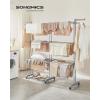imageSONGMICS Clothes Drying Rack 4Tier Foldable Laundry Drying Rack 699Inch Tall Extendable Rods Stainless Steel Rolling Clothes Horses Clothes Airer Indoor Outdoor Use Dove Gray ULLR704G01