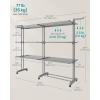 imageSONGMICS Clothes Drying Rack 4Tier Foldable Laundry Drying Rack 699Inch Tall Extendable Rods Stainless Steel Rolling Clothes Horses Clothes Airer Indoor Outdoor Use Dove Gray ULLR704G01