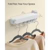 imageSONGMICS Clothes Drying Rack WallMounted Laundry Drying Rack Extendable Foldable Arms with 21 Swivel Sliding Hooks SpaceSaving for Laundry Room Bathroom Cloud White ULLR807W01Cloud White
