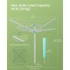 imageSONGMICS Umbrella Drying Rack Retractable Outdoor Drying Rack Height Adjustable 197 ft Long Clothesline Holds 6 Laundry Loads for Garden with Ground Spike Cover Silver and Green ULLR302E01713D x 713W x 524764H