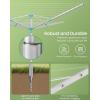 imageSONGMICS Umbrella Drying Rack Retractable Outdoor Drying Rack Height Adjustable 197 ft Long Clothesline Holds 6 Laundry Loads for Garden with Ground Spike Cover Silver and Green ULLR302E01669D x 669W x 47672H
