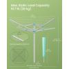 imageSONGMICS Umbrella Drying Rack Retractable Outdoor Drying Rack Height Adjustable 197 ft Long Clothesline Holds 6 Laundry Loads for Garden with Ground Spike Cover Silver and Green ULLR302E01669D x 669W x 47672H