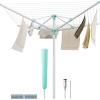 imageSONGMICS Umbrella Drying Rack Retractable Outdoor Drying Rack Height Adjustable 197 ft Long Clothesline Holds 6 Laundry Loads for Garden with Ground Spike Cover Silver and Green ULLR302E01713D x 713W x 524764H