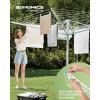 imageSONGMICS Umbrella Drying Rack Retractable Outdoor Drying Rack Height Adjustable 197 ft Long Clothesline Holds 6 Laundry Loads for Garden with Ground Spike Cover Silver and Green ULLR302E01713D x 713W x 524764H