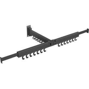 imageSONGMICS Clothes Drying Rack WallMounted Laundry Drying Rack Extendable Foldable Arms with 21 Swivel Sliding Hooks SpaceSaving for Laundry Room Bathroom Cloud White ULLR807W01Ink Black