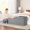 imageSONGMICS MAZIE Collection  43 Inches Storage Ottoman Foldable Storage Bench with Flipping Lid 660 lb Load Capacity for Entryway Living Room Bedroom Dark Gray ULSF76GYZAsh Gray