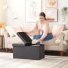 imageSONGMICS MAZIE Collection  43 Inches Storage Ottoman Foldable Storage Bench with Flipping Lid 660 lb Load Capacity for Entryway Living Room Bedroom Dark Gray ULSF76GYZSlate Gray