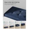 imageSONGMICS MAZIE Collection  43 Inches Storage Ottoman Foldable Storage Bench with Flipping Lid 660 lb Load Capacity for Entryway Living Room Bedroom Dark Gray ULSF76GYZMidnight Blue