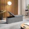 imageSONGMICS MAZIE Collection  43 Inches Storage Ottoman Foldable Storage Bench with Flipping Lid 660 lb Load Capacity for Entryway Living Room Bedroom Dark Gray ULSF76GYZAsh Gray