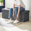 imageSONGMICS MAZIE Collection  43 Inches Storage Ottoman Foldable Storage Bench with Flipping Lid 660 lb Load Capacity for Entryway Living Room Bedroom Dark Gray ULSF76GYZSlate Gray
