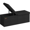 imageSONGMICS MAZIE Collection  43 Inches Storage Ottoman Foldable Storage Bench with Flipping Lid 660 lb Load Capacity for Entryway Living Room Bedroom Dark Gray ULSF76GYZInk Black