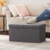imageSONGMICS MAZIE Collection  43 Inches Storage Ottoman Foldable Storage Bench with Flipping Lid 660 lb Load Capacity for Entryway Living Room Bedroom Dark Gray ULSF76GYZSlate Gray