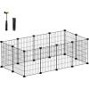 imageSONGMICS Pet Playpen Small Animal Cage Pet Fence with Cable Ties DIY Metal Enclosure for Guinea Pigs Hamsters Rabbits Hedgehogs Black ULPI001B01Black