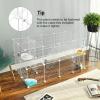 imageSONGMICS Pet Playpen Small Animal Playpen Rabbit Guinea Pig Cage Zip Ties Included Metal Wire ApartmentStyle TwoStory Pet Premium Villa for Bunnies Puppies Indoor Use Black ULPI02HWhite
