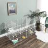 imageSONGMICS Pet Playpen Small Animal Playpen Rabbit Guinea Pig Cage Zip Ties Included Metal Wire ApartmentStyle TwoStory Pet Premium Villa for Bunnies Puppies Indoor Use Black ULPI02HWhite