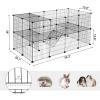 imageSONGMICS Pet Playpen Small Animal Playpen Rabbit Guinea Pig Cage Zip Ties Included Metal Wire ApartmentStyle TwoStory Pet Premium Villa for Bunnies Puppies Indoor Use Black ULPI02HBlack
