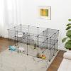 imageSONGMICS Pet Playpen Small Animal Playpen Rabbit Guinea Pig Cage Zip Ties Included Metal Wire ApartmentStyle TwoStory Pet Premium Villa for Bunnies Puppies Indoor Use Black ULPI02HBlack