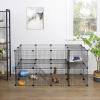 imageSONGMICS Pet Playpen Small Animal Playpen Rabbit Guinea Pig Cage Zip Ties Included Metal Wire ApartmentStyle TwoStory Pet Premium Villa for Bunnies Puppies Indoor Use Black ULPI02HBlack