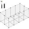 imageSONGMICS Pet Playpen with Floor Small Animal Pen Pet Fence Indoor DIY Plastic Enclosure for Hamsters Rabbits Hedgehogs Ferrets 563 x 287 x 181 Inches White ULPC02WWhite