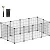 imageSONGMICS Pet Playpen Small Animal Cage Pet Fence with Cable Ties DIY Metal Enclosure for Guinea Pigs Hamsters Rabbits Hedgehogs Black ULPI001B01Black