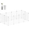 imageSONGMICS Pet Playpen Small Animal Cage Pet Fence with Cable Ties DIY Metal Enclosure for Guinea Pigs Hamsters Rabbits Hedgehogs Black ULPI001B01white
