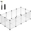 imageSONGMICS Pet Playpen with Floor Small Animal Pen Pet Fence Indoor DIY Plastic Enclosure for Hamsters Rabbits Hedgehogs Ferrets 563 x 287 x 181 Inches White ULPC02WWhite