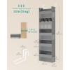 imageSONGMICS Over The Door Organizer Hanging Door Organizer with 5 Large Pockets 5Tier Fabric Storage Transparent Nylon Mesh Foldable Metal Hooks with Side Pouches Cloud White URDH007W01Dove Gray