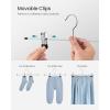 imageSONGMICS Pants Hangers Set of 3 5 Tiers NonSlip Skirt Hangers Space Saving Pants Organizers for Closet Silver and Black UCRI041BK20 Packs with Clips