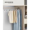 imageSONGMICS Pants Hangers Set of 3 5 Tiers NonSlip Skirt Hangers Space Saving Pants Organizers for Closet Silver and Black UCRI041BK20 Packs with Clips