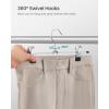imageSONGMICS Pants Hangers Set of 3 5 Tiers NonSlip Skirt Hangers Space Saving Pants Organizers for Closet Silver and Black UCRI041BK20 Packs with Clips