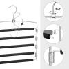 imageSONGMICS Pants Hangers Set of 3 5 Tiers NonSlip Skirt Hangers Space Saving Pants Organizers for Closet Silver and Black UCRI041BK3 Packs with 5Tiers