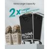 imageSONGMICS Laundry Basket with Wheels 343 Gallons 130 L Rolling Laundry Hamper with Removable Bag HeavyDuty Steel Frame Ink Black URLS008B01Ink Black