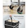imageSONGMICS Laundry Basket with Wheels 343 Gallons 130 L Rolling Laundry Hamper with Removable Bag HeavyDuty Steel Frame Ink Black URLS008B01Ink Black