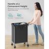imageSONGMICS Laundry Basket with Wheels Rolling Laundry Hamper 475 Gallons 180 L Removable Liner Steel Frame with Handle 315 x 154 x 319 Inches Cream White URLS011W01Ink Black