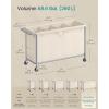 imageSONGMICS Laundry Basket with Wheels Rolling Laundry Hamper 475 Gallons 180 L Removable Liner Steel Frame with Handle 315 x 154 x 319 Inches Cream White URLS011W01White
