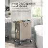 imageSONGMICS Laundry Basket with Wheels Rolling Laundry Hamper 475 Gallons 180 L Removable Liner Steel Frame with Handle 315 x 154 x 319 Inches Cream White URLS011W01Camel Brown