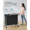 imageSONGMICS Laundry Basket with Wheels Rolling Laundry Hamper 475 Gallons 180 L Removable Liner Steel Frame with Handle 315 x 154 x 319 Inches Cream White URLS011W01Ink Black