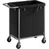 imageSONGMICS Laundry Basket with Wheels Rolling Laundry Hamper 475 Gallons 180 L Removable Liner Steel Frame with Handle 315 x 154 x 319 Inches Cream White URLS011W01Ink Black