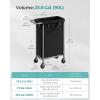 imageSONGMICS Laundry Basket with Wheels Rolling Laundry Hamper 475 Gallons 180 L Removable Liner Steel Frame with Handle 315 x 154 x 319 Inches Cream White URLS011W01Ink Black