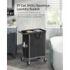 imageSONGMICS Laundry Basket with Wheels Rolling Laundry Hamper 475 Gallons 180 L Removable Liner Steel Frame with Handle 315 x 154 x 319 Inches Cream White URLS011W01Ink Black