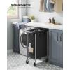 imageSONGMICS Laundry Basket with Wheels Rolling Laundry Hamper 475 Gallons 180 L Removable Liner Steel Frame with Handle 315 x 154 x 319 Inches Cream White URLS011W01Ink Black