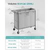 imageSONGMICS Laundry Basket with Wheels Rolling Laundry Hamper 475 Gallons 180 L Removable Liner Steel Frame with Handle 315 x 154 x 319 Inches Cream White URLS011W01Dove Grey