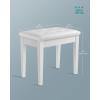 imageSONGMICS Piano Bench with Padded Cushion and Storage Compartment for Music Books Vanity Stool Tufted Wooden Piano Seat 138 x 22 x 195 Inches White ULPB55WTWhite