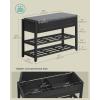 imageSONGMICS Storage Bench Bamboo Shoe Rack Entryway Furniture 394 Inches Wide Hidden Storage Compartments 2Tier Shoe Shelves for Entryway Living Room Bedroom Dorm Ink Black ULSB059B01Ink Black